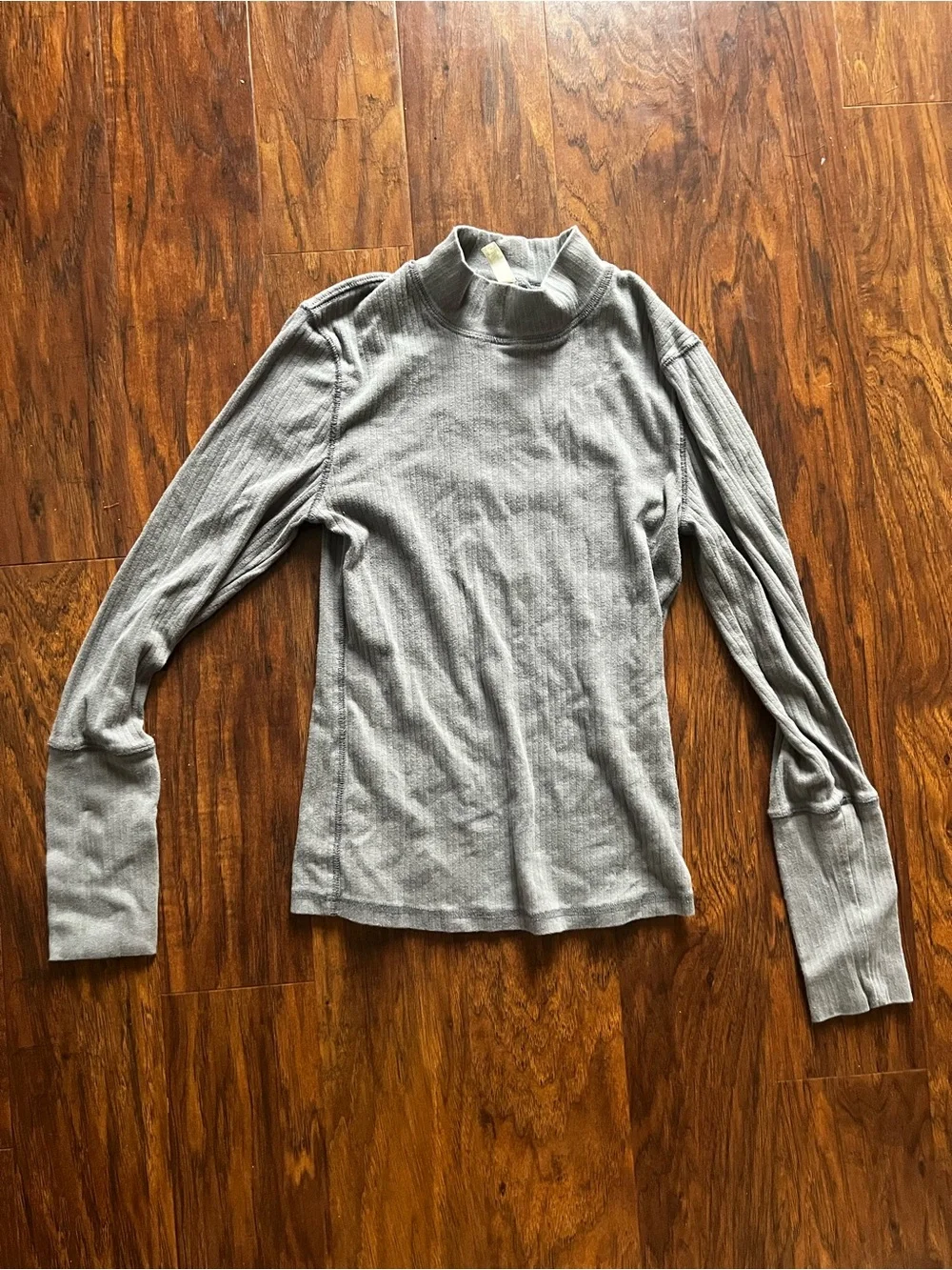 Free People grey ribbed long sleeve mock neck